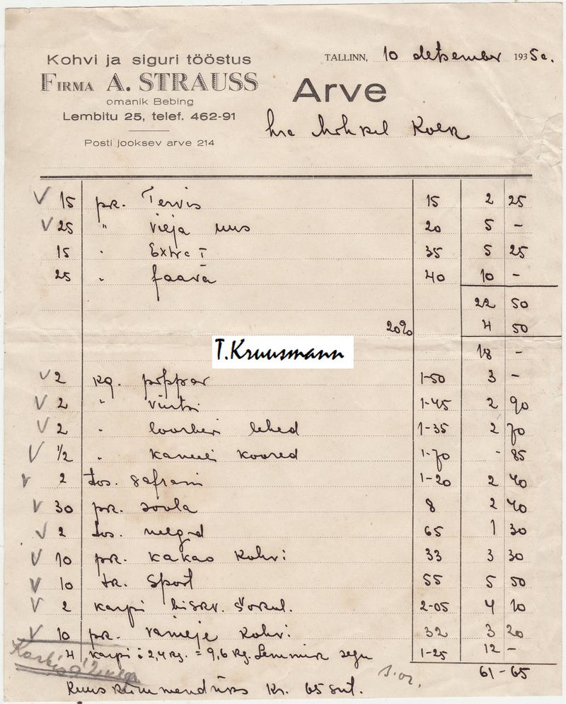 Bebing_firma_A_Strauss_Tallinn_Arve_10.12.1935