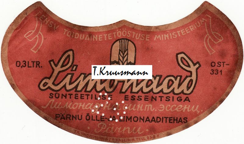 ENSV_Pärnu_Õlle-ja_Limonaaditehas_Limonaad_sünteetilise_essentsiga