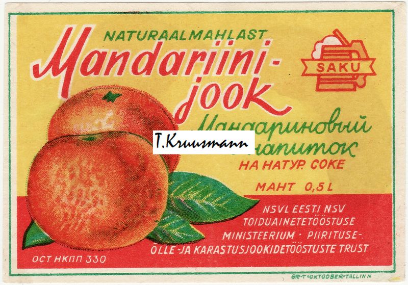 ENSV_Saku_Naturaalmahlast_Mandariinijook