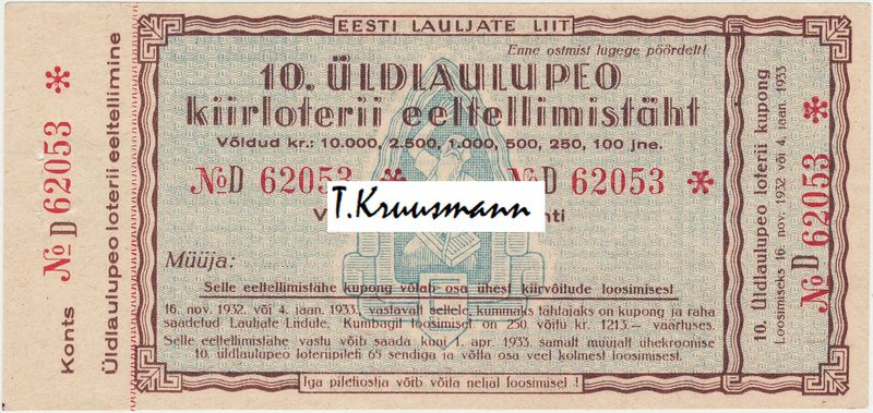 Eesti_Lauljate_Liit_10.üldlaulupeo_eeltellimistäht_sinine_30.01.-05.08.1932