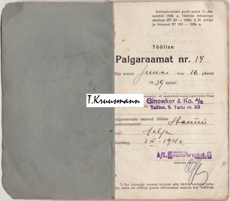 GinovkerCo_Tallinn_Palgaraamat_nr.14