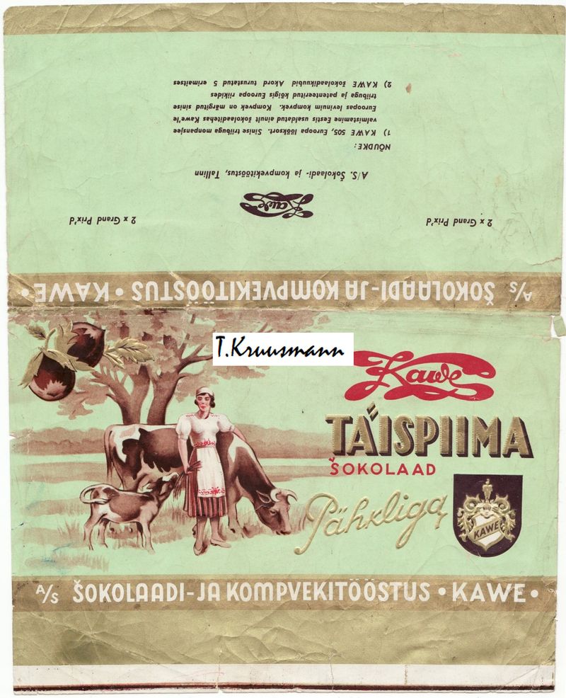 Kawe_Tallinn_Täispiima_šokolaad_Pähkliga