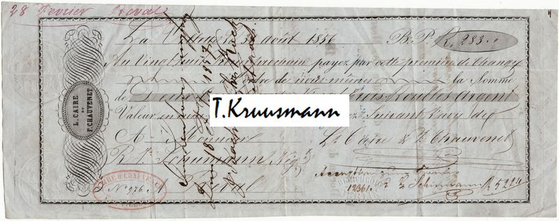 L_Caire_ja_F_Chauvenet_arve_esikülg