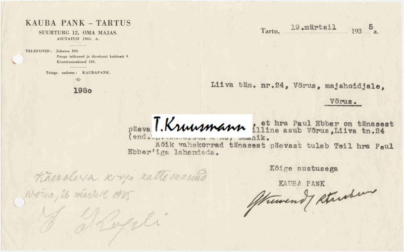 Paul_Ebber_Võrus_Kauba_Panga_kiri