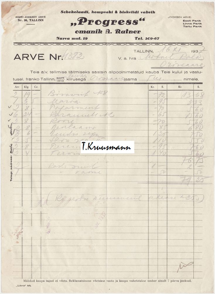 Progress_A_Ratner_Tallinn_arve_Nr4382