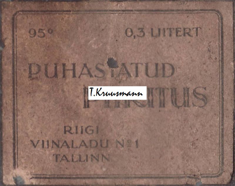 Riigi_viinaladu_No1_Tallinn_Puhastatud_piiritus_03_liitert_pudelil