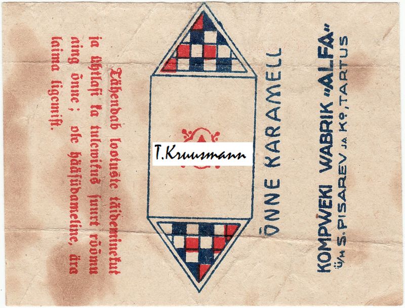 S.Pisarev_ja_Ko_Alfa_Tartus_Õnne_karamell_ruutu_äss