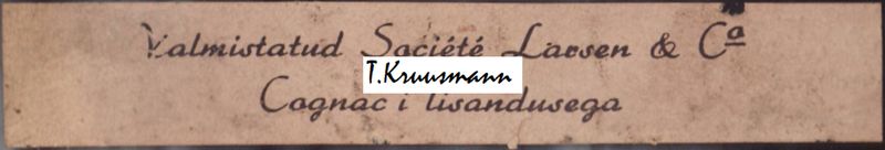 Tartu_Aiavilja_Ühisus_Prantsuse_Cognaci_segu_N34_lisasilt_pudelil